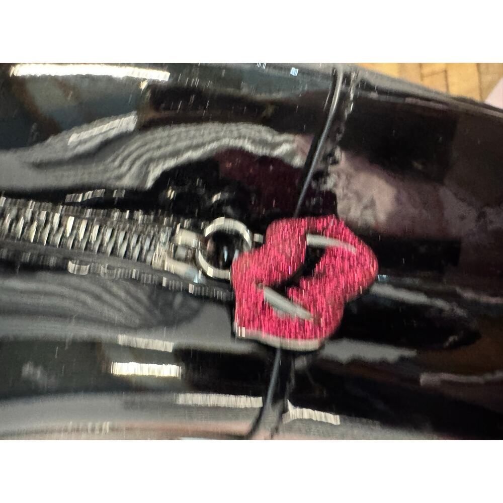 Betsey johnson patent leather kitsch coffin bat to the bone  backpack bag purse - Picture 11 of 16